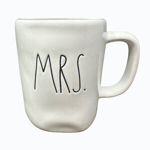 Rae Dunn MRS Mug Ceramic Large Coffee Cup Magenta LL Farmhouse Gift White 16oz